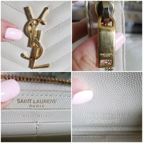 *SOLD* Authentic Pre-owned Yves Saint Laurent Grain De Poudre Zip Around Wallet - Picture 10 of 11